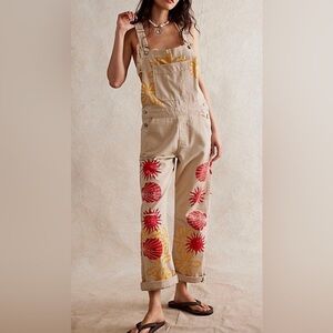 FREE PEOPLE We The Free Ziggy Printed Overalls XS NWOT